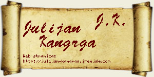 Julijan Kangrga vizit kartica